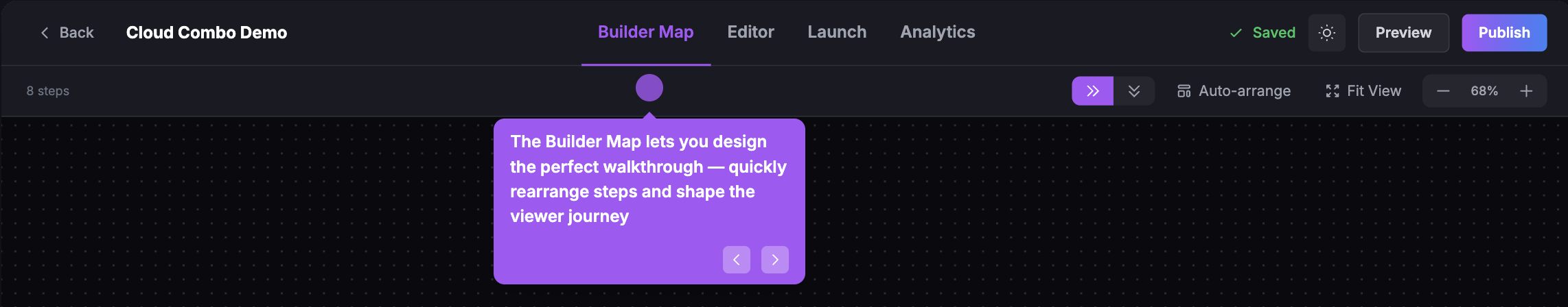 Lumora Builder Map with animated hotspots